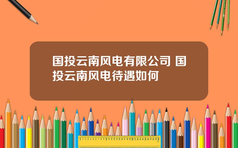 国投云南风电有限公司 国投云南风电待遇如何